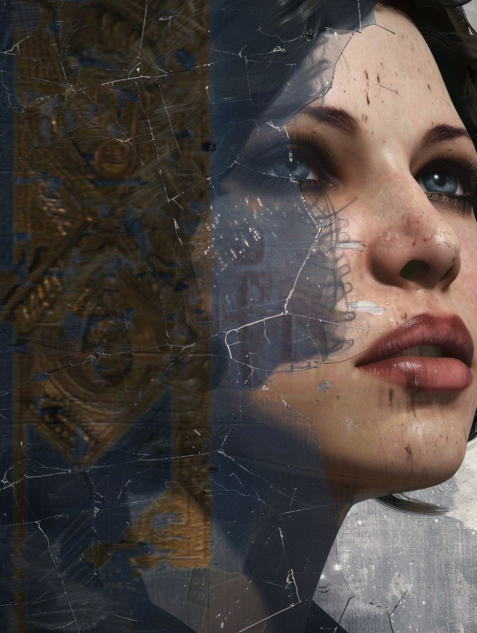 Fragmented Gaze Through Cracked Glass - Image 4