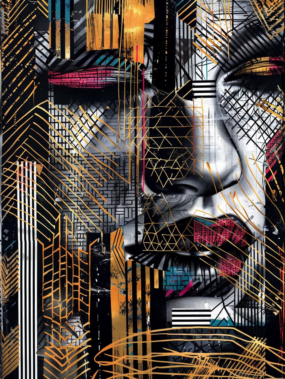 Fragmented Portraits in Abstract Lines - Image 3