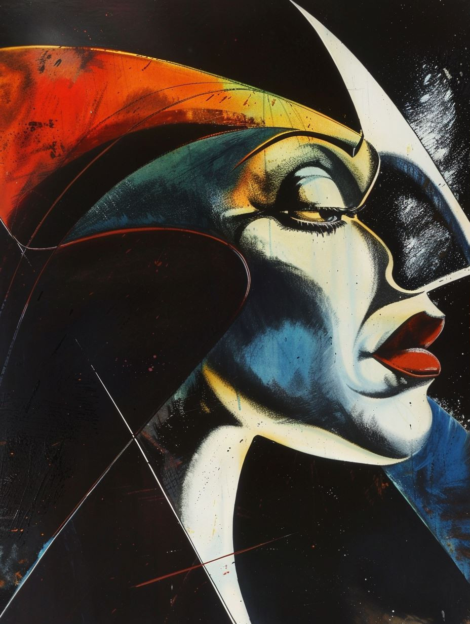 Futuristic Noir Cybernetic Portrait