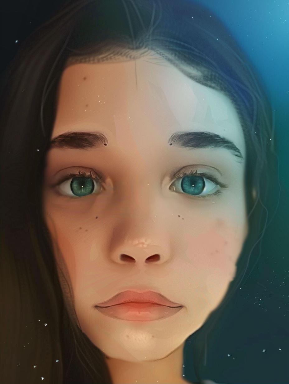 Dreamy Azure Gaze - Image 2
