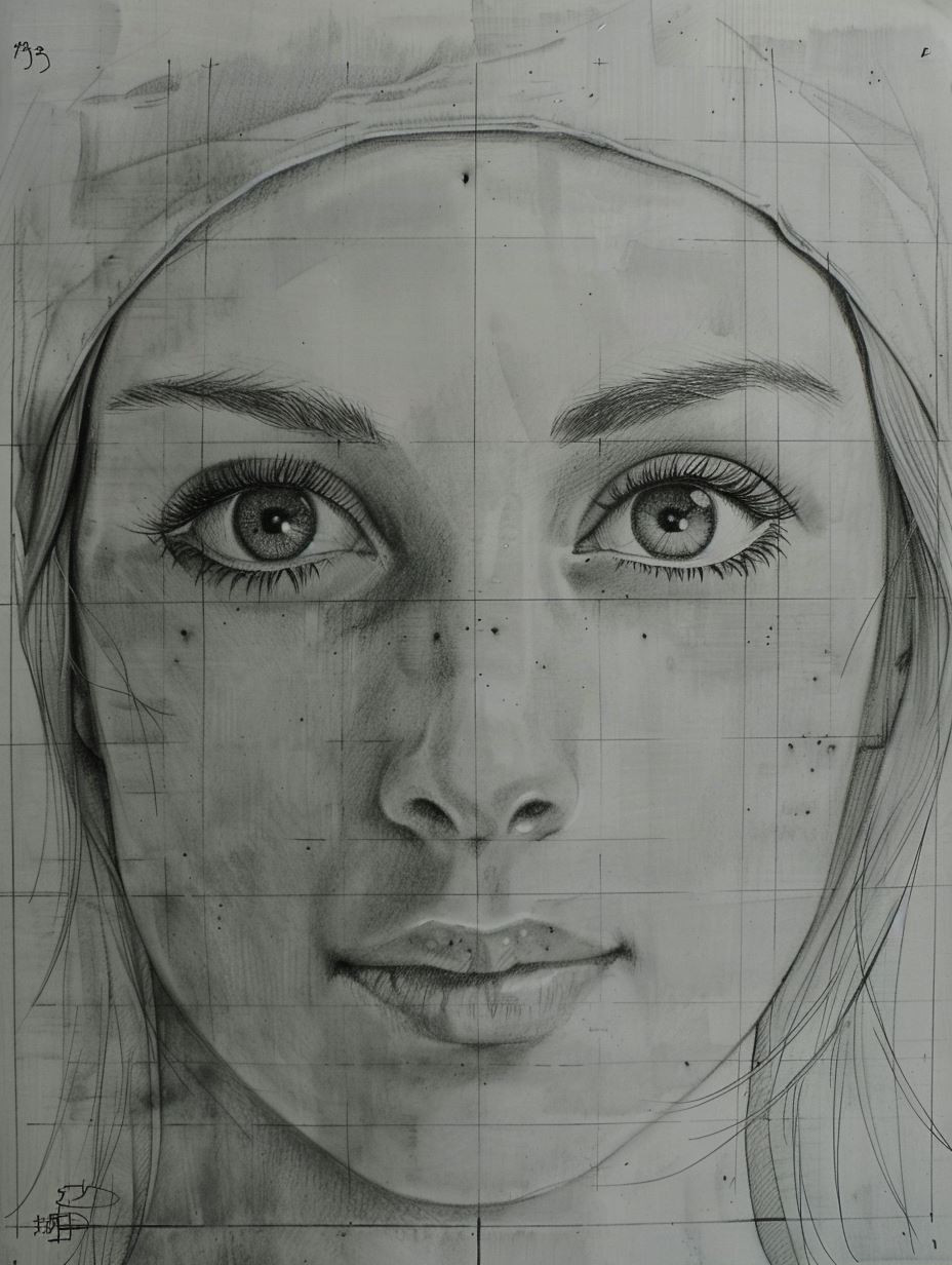 Serene Graphite Portrait Study - Image 2