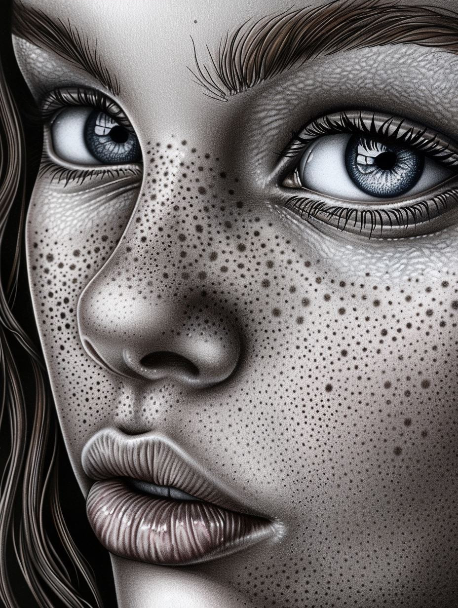 Ethereal Stippled Portrait Study - Image 3