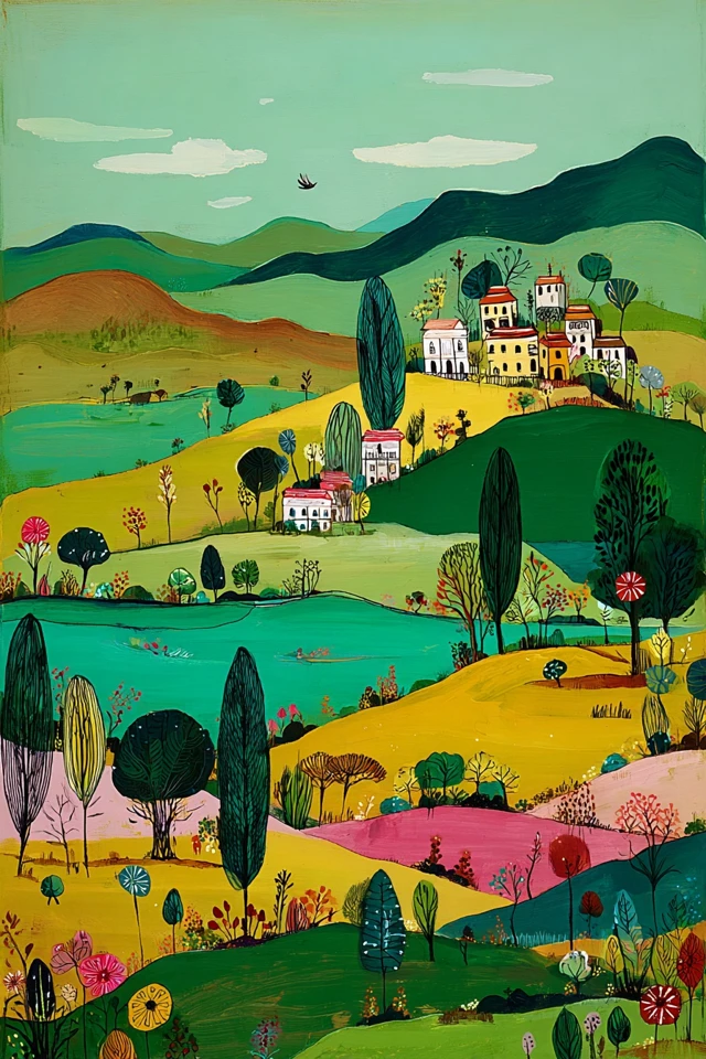 Whimsical Folk Portrait - Image 2