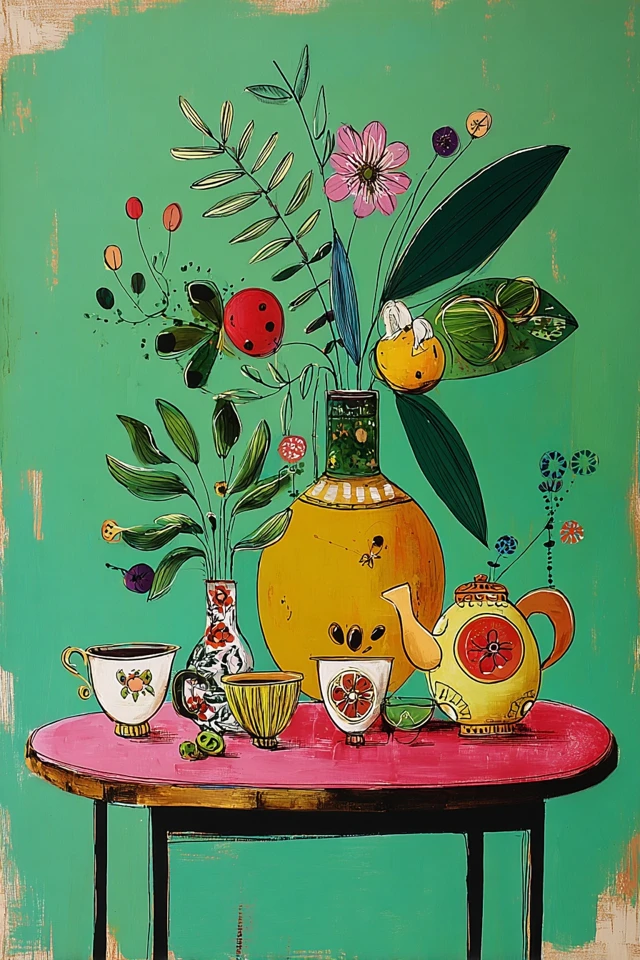 Whimsical Folk Portrait - Image 3