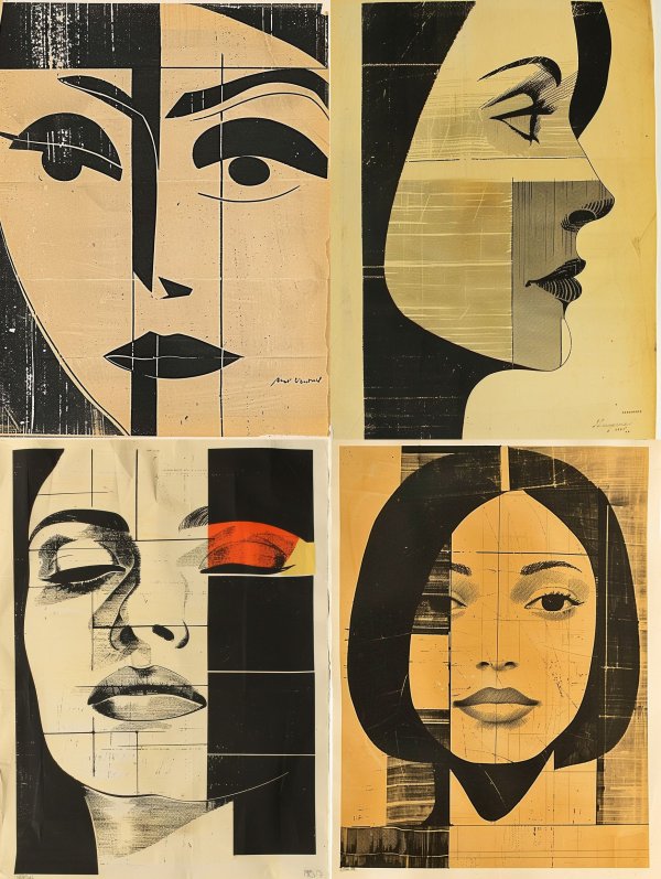 Geometric Cubist Portrait Study