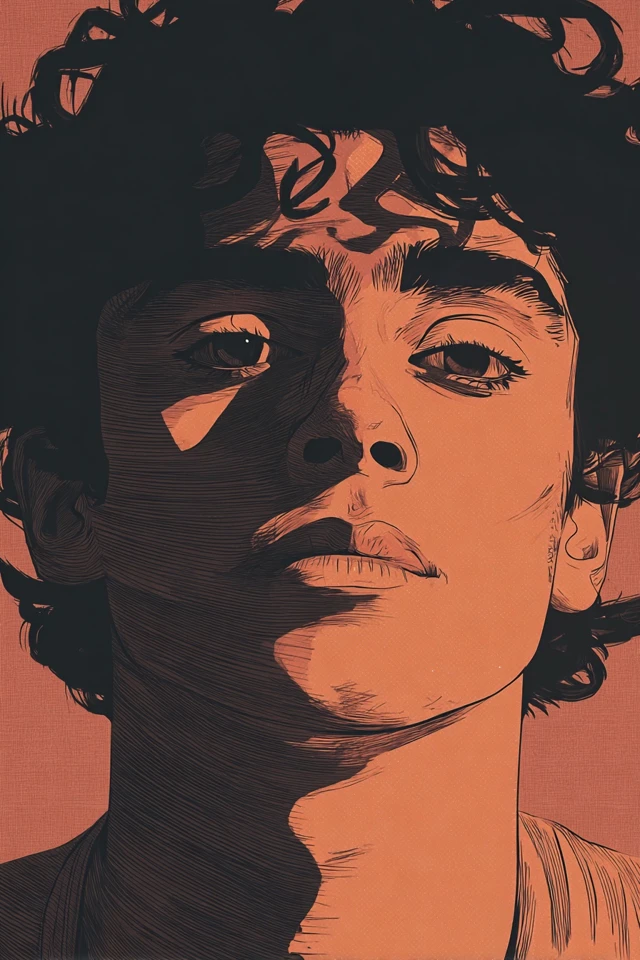 Amber Shadow Portrait - Image 1