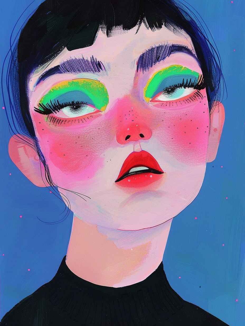 Neon Pop Surrealist Portrait - Image 2