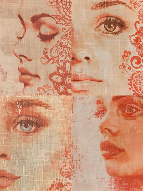 Ethereal Crimson Lace Portraits