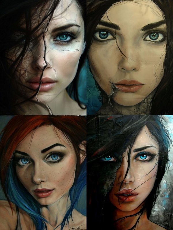 Fractured Beauty: A Study of Digital Portraits