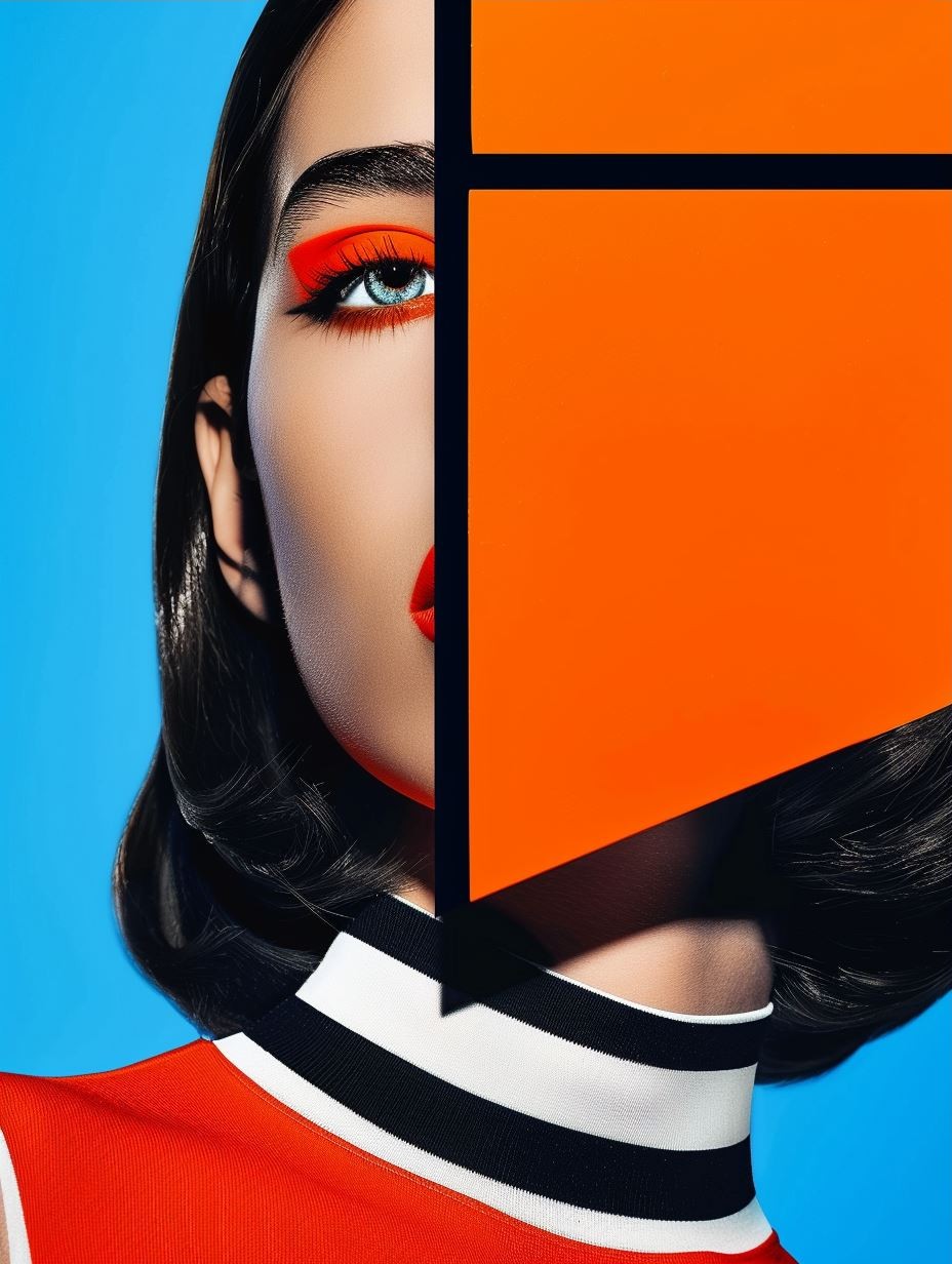 Bold Geometric Pop Art Portrait - Image 3