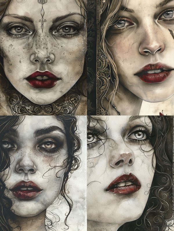 Mystic Gaze in Ink Wash