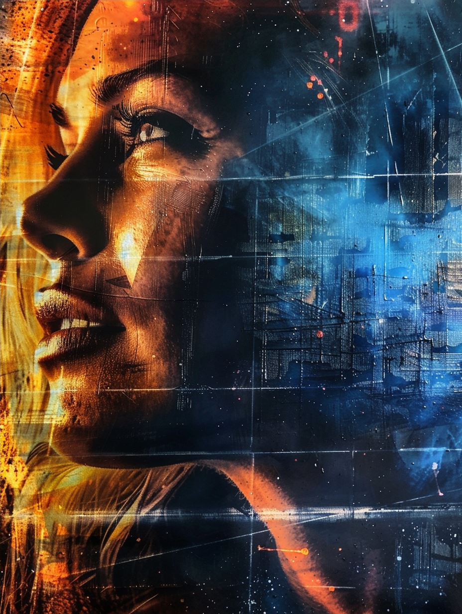 Digital Glitch Noir Portrait - Image 4