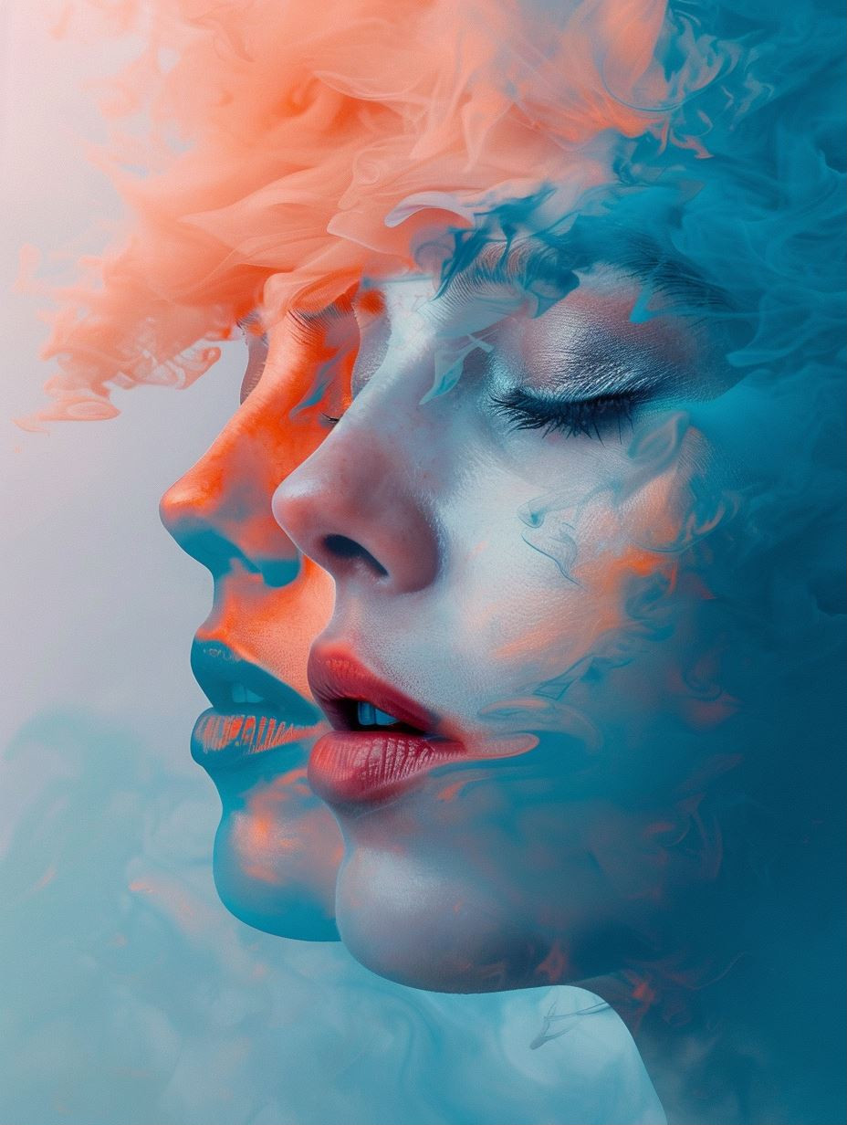 Ethereal Smoke Portrait Fusion - Image 1