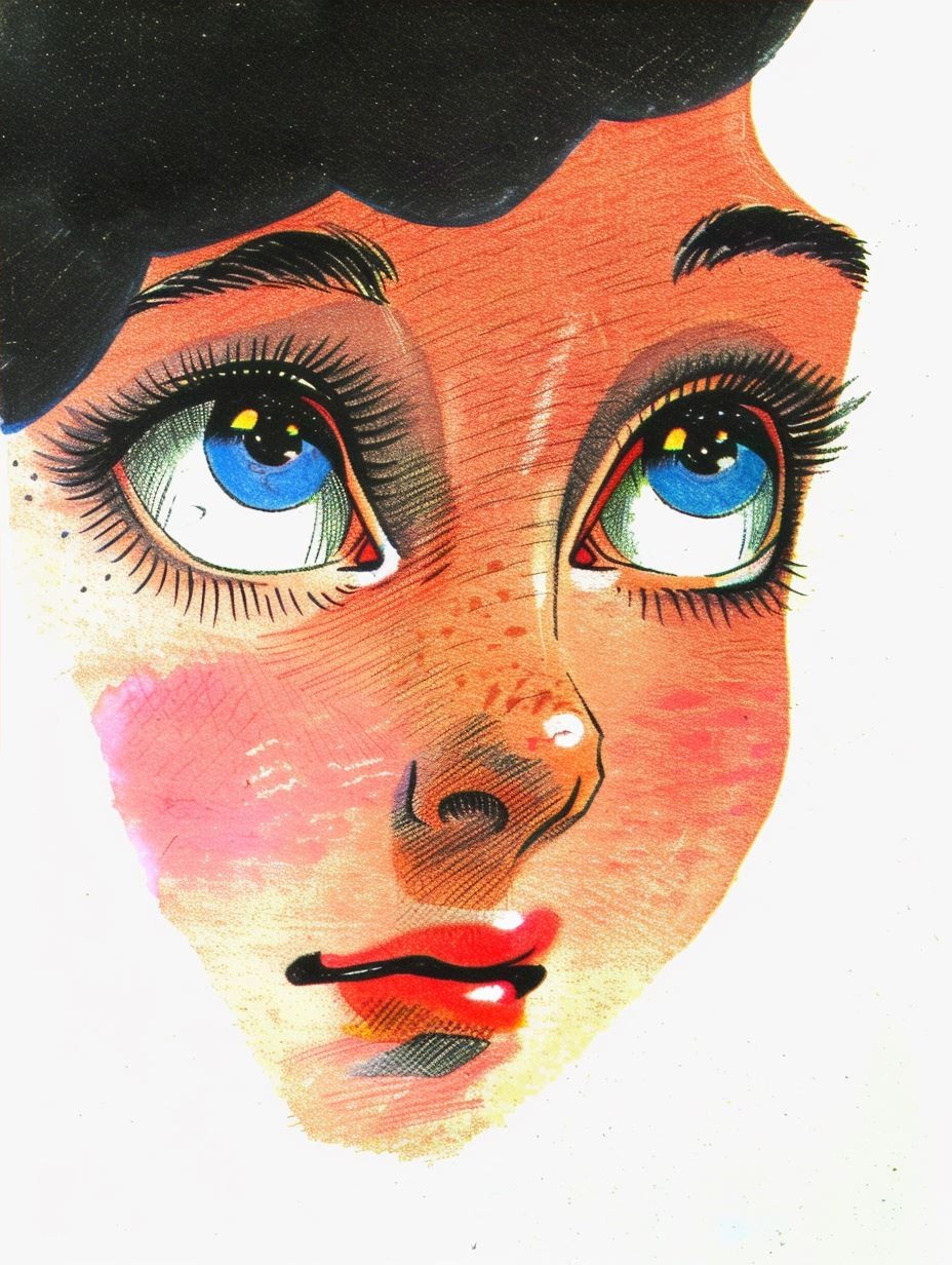 Vintage Pop Art Female Portrait Collage - Image 4