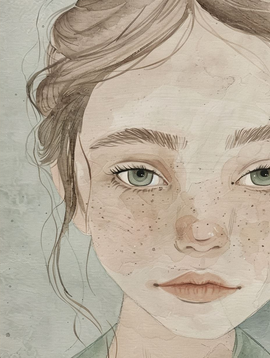 Ethereal Gaze Watercolor Portraits - Image 4