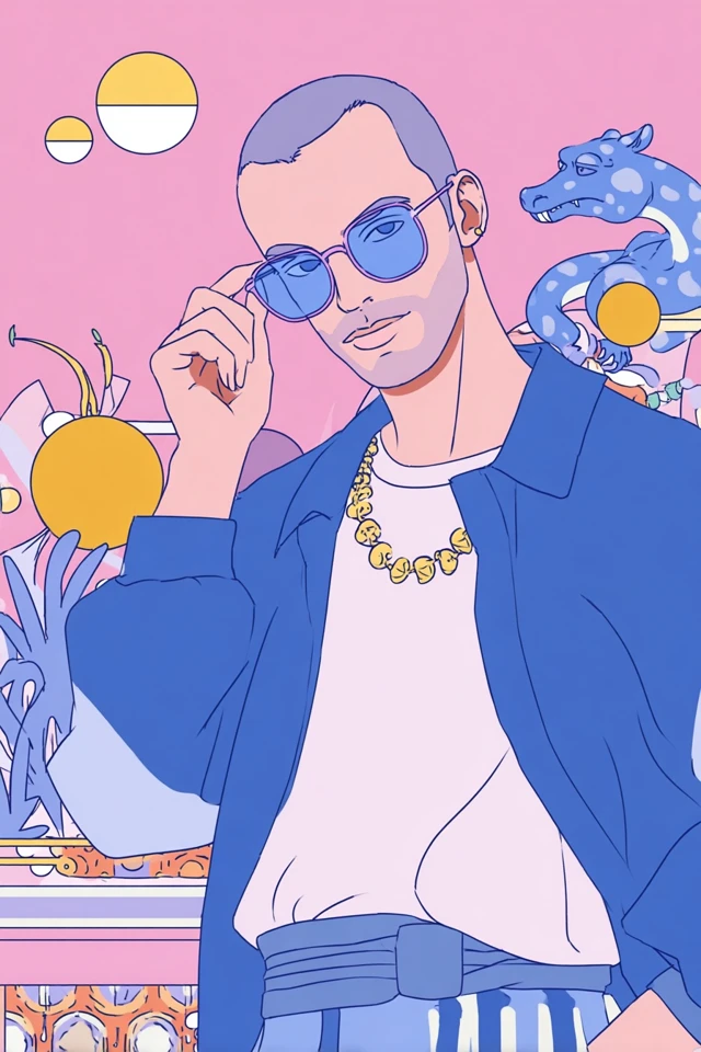 Neon Dreams: A Pastel Pop Collage - Image 1