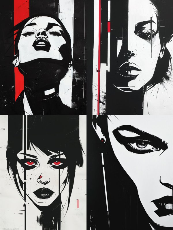Noir Crimson Gothic Portraits