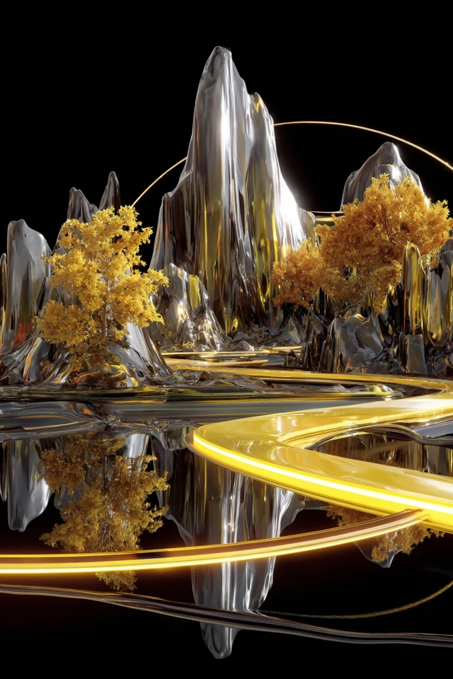 Golden Liquid Elegance - Image 2