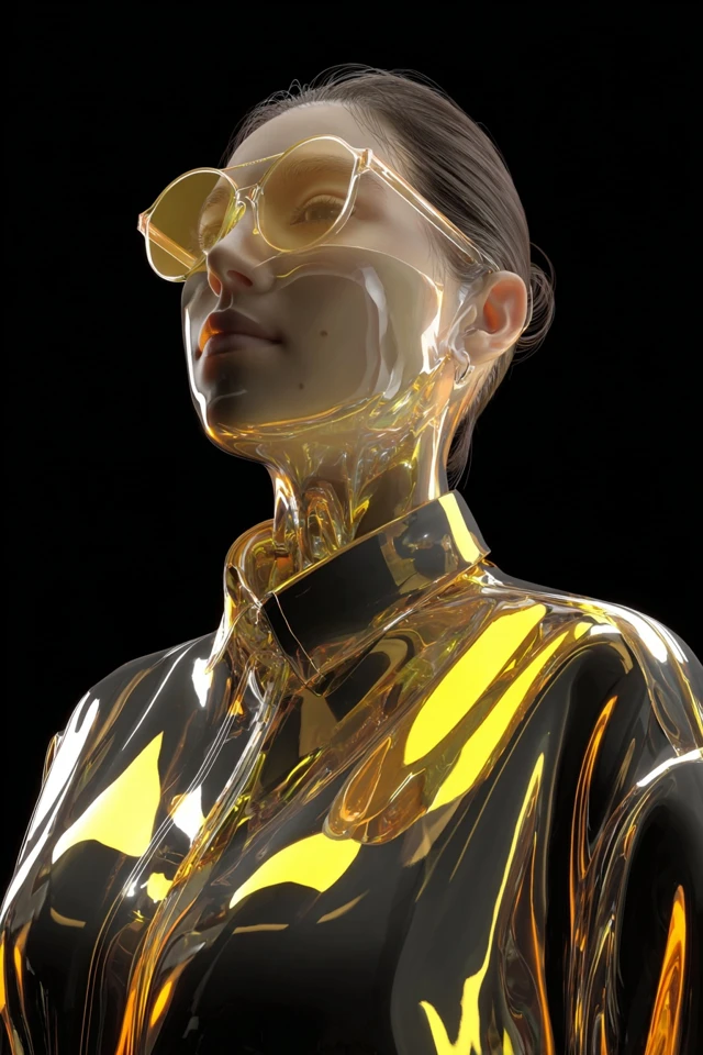 Golden Liquid Elegance - Image 1