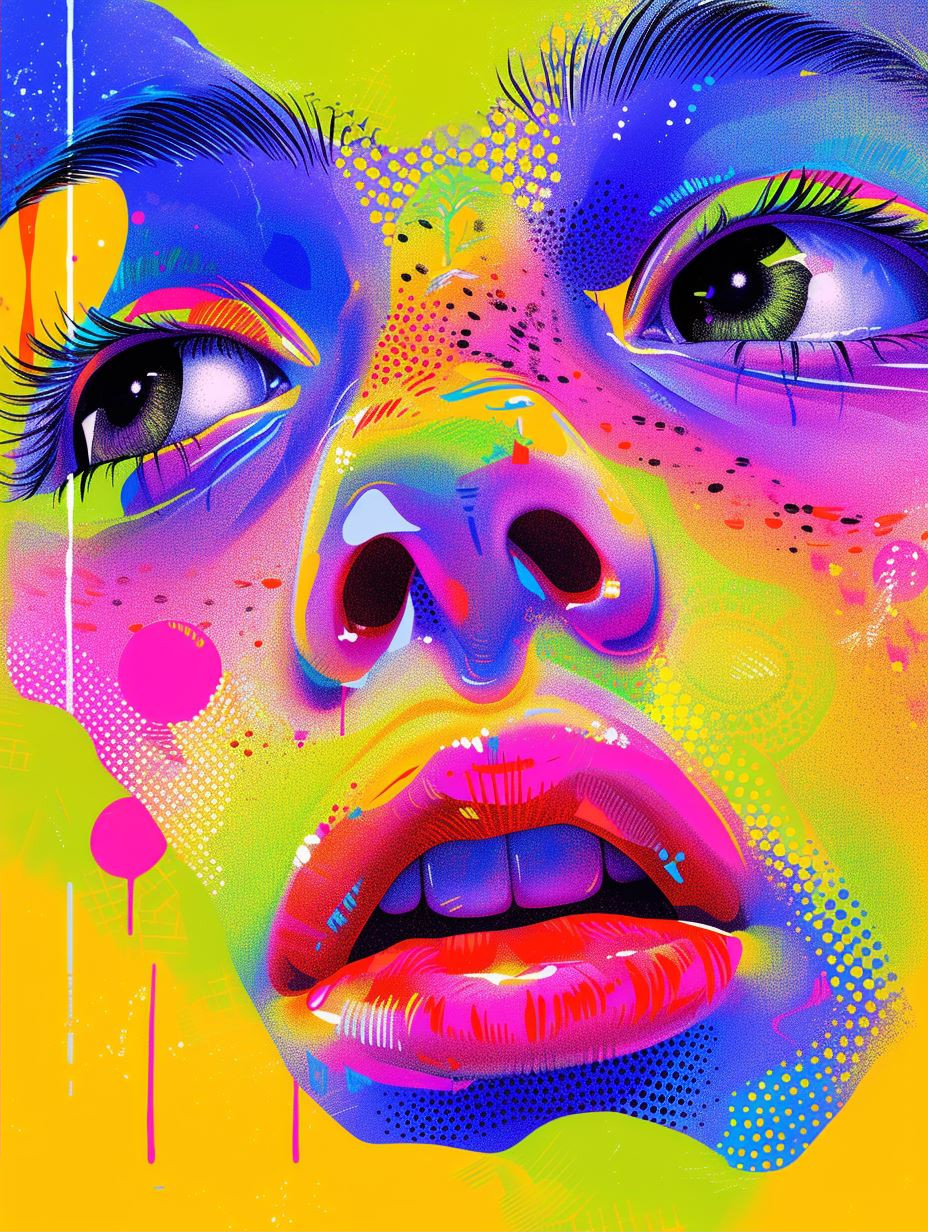Neon Psychedelic Portrait Explosion - Image 2