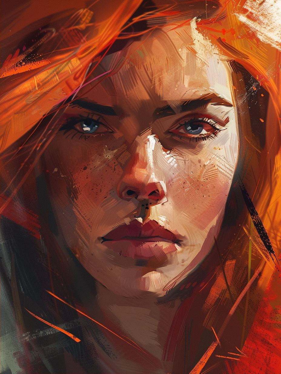 Emotional Portraits in Fiery Hues - Image 2
