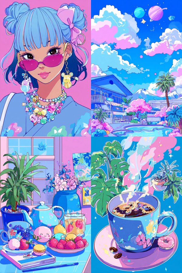 Neon Pastel Dreamscape Collage