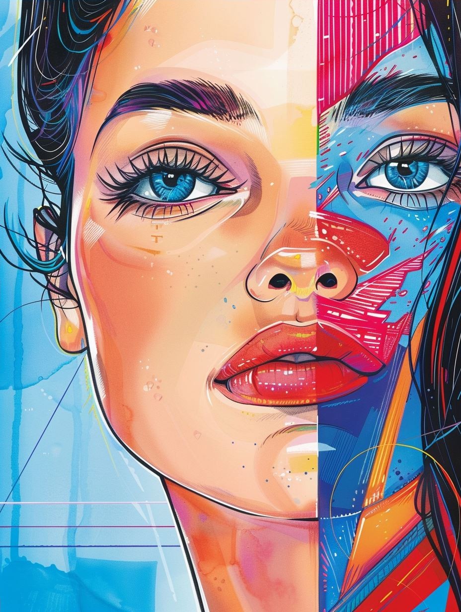 Neon Cybernetic Visionary Portrait - Image 4