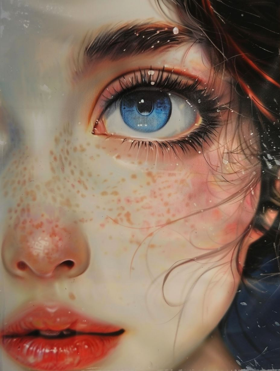 Azure Gaze Ethereal Portrait - Image 1