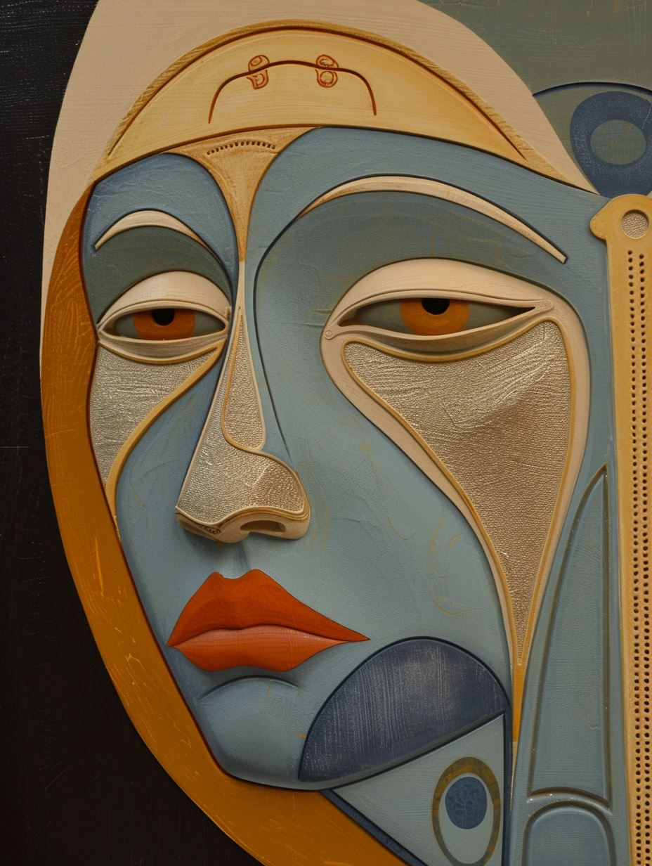Abstract Ethereal Gaze in Gold - Image 2