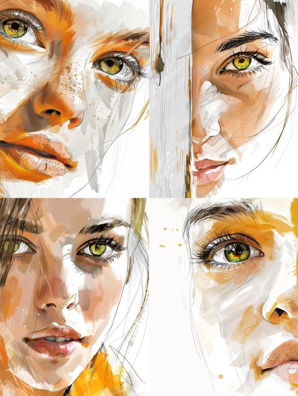 Ethereal Digital Watercolor Portraits