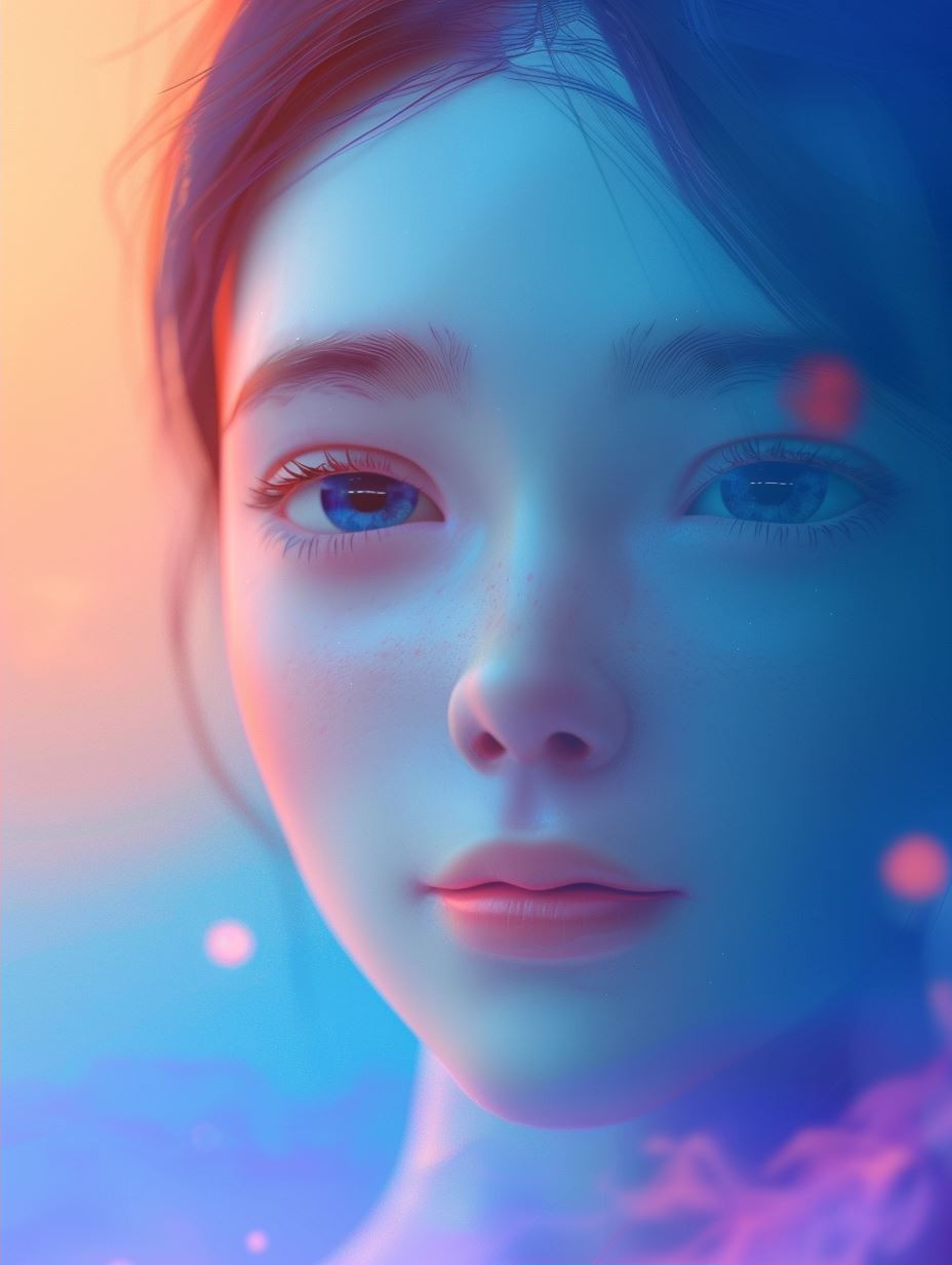 Neon Dreams: A Study in Digital Beauty - Image 2