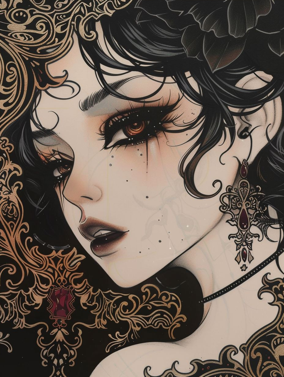 Gothic Opulence and Crimson Gaze - Image 4