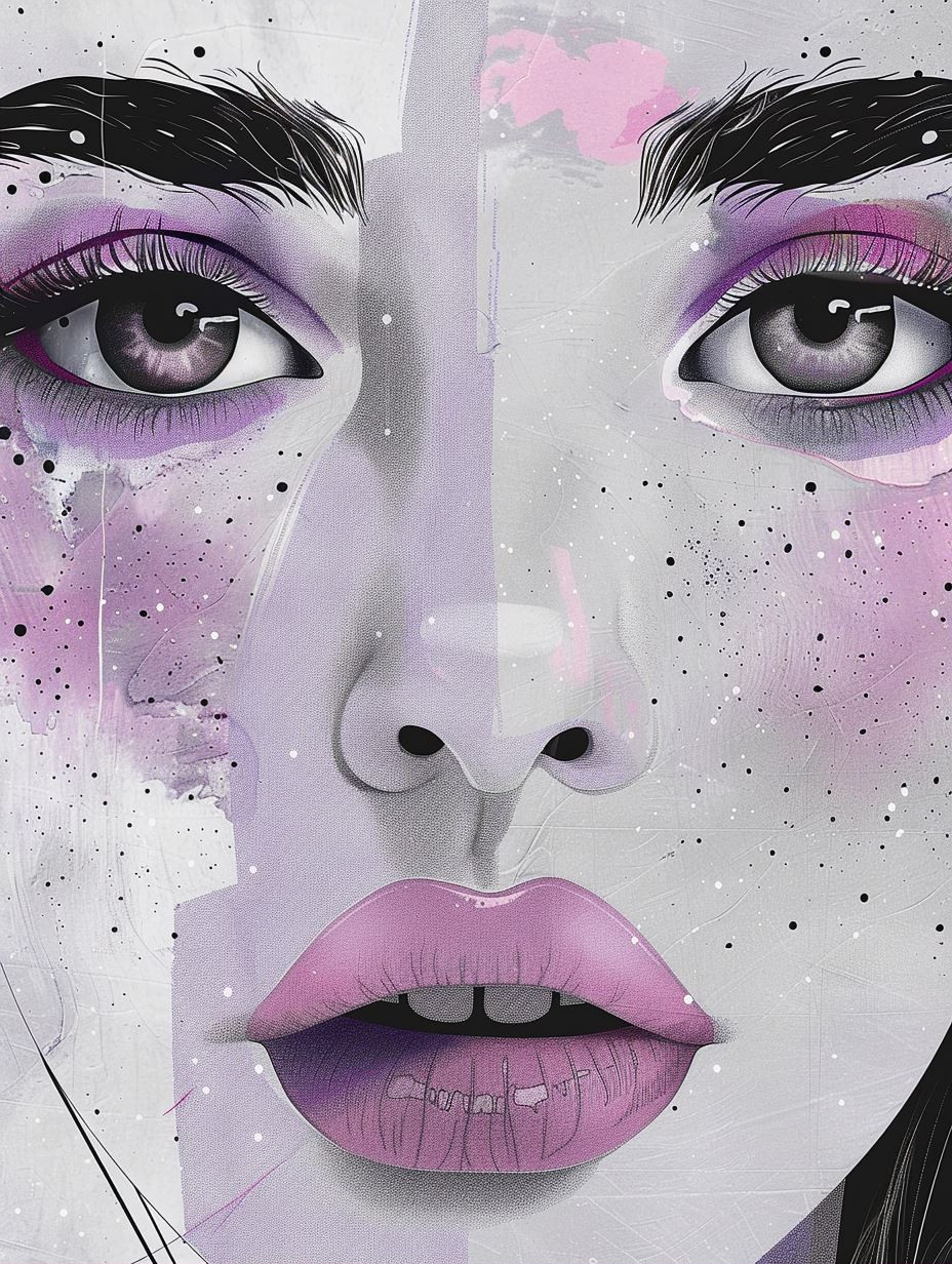 Fragmented Violet Dream Portrait - Image 2