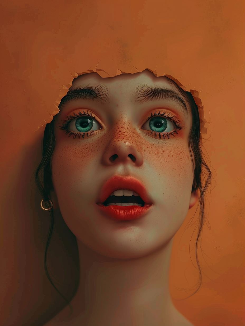 Surreal Gaze Through Paper - Image 1