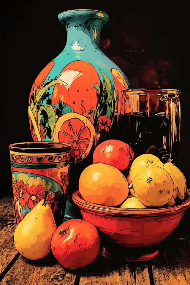 Vibrant Visions: A Four-Panel Art Collection - Image 3