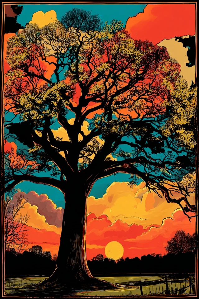 Vibrant Visions: A Four-Panel Art Collection - Image 5