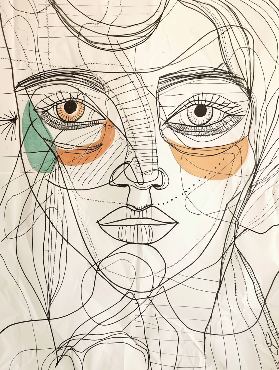Fragmented Soul in Vibrant Lines - Image 4