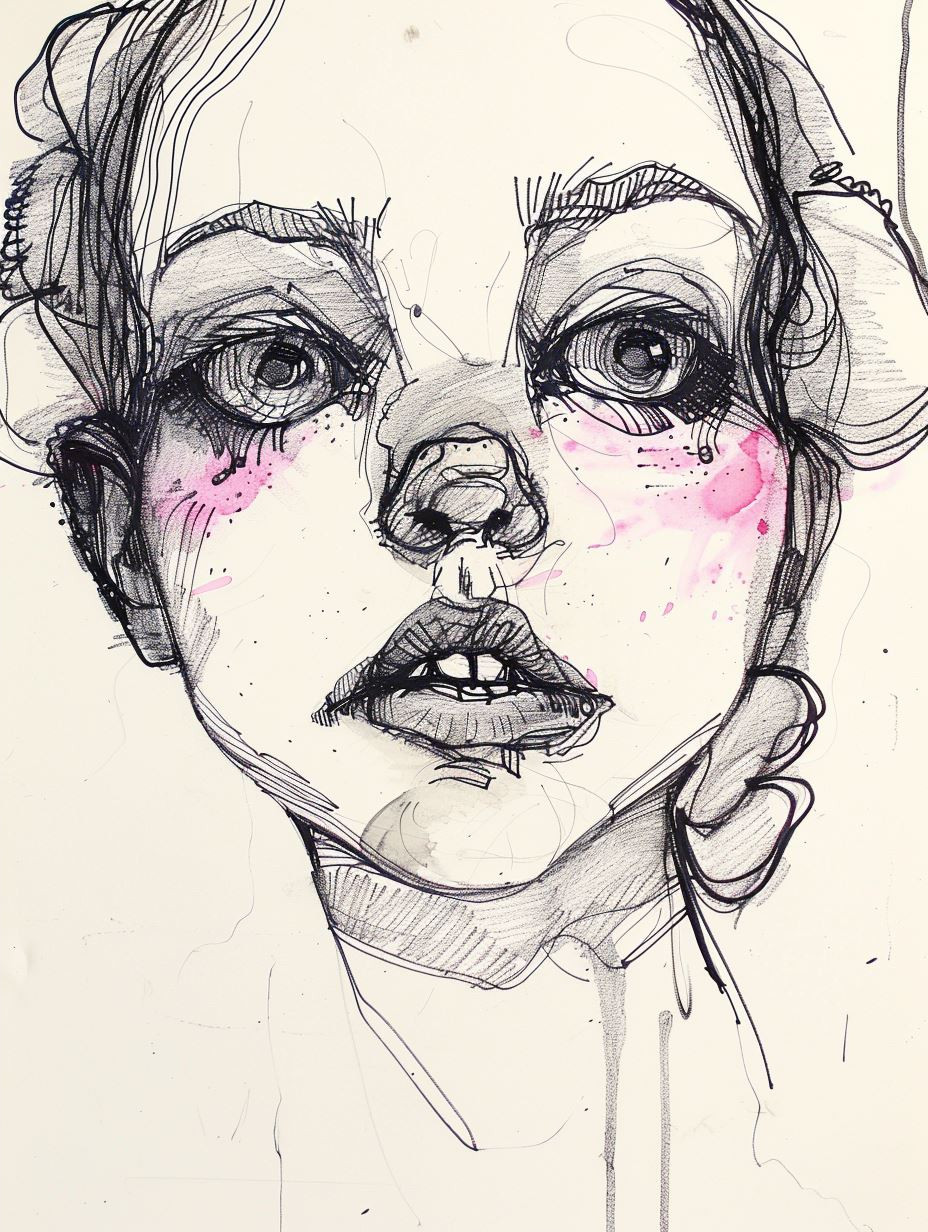 Ethereal Ink and Blush Portraits - Image 2