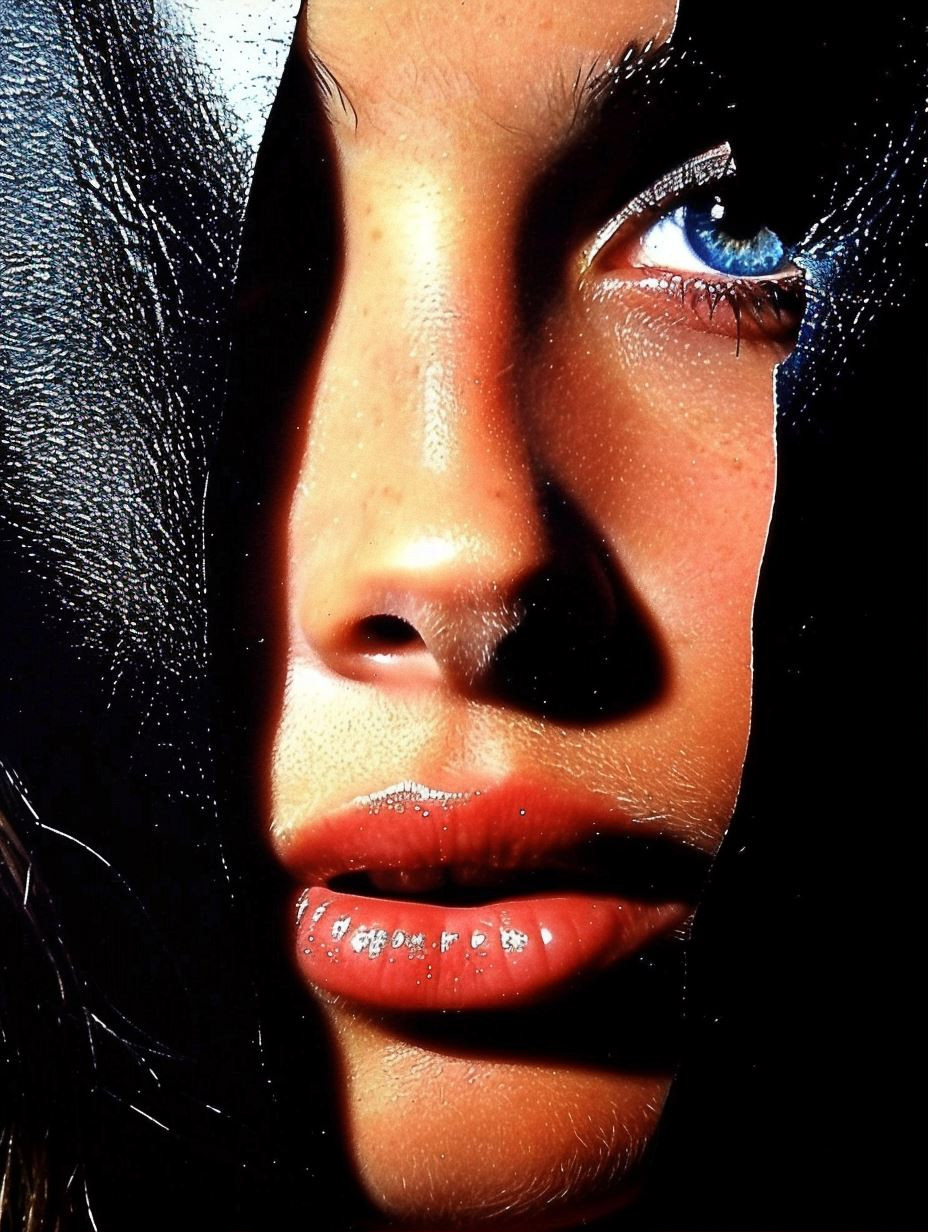 Noir Gloss High Contrast Portrait - Image 1