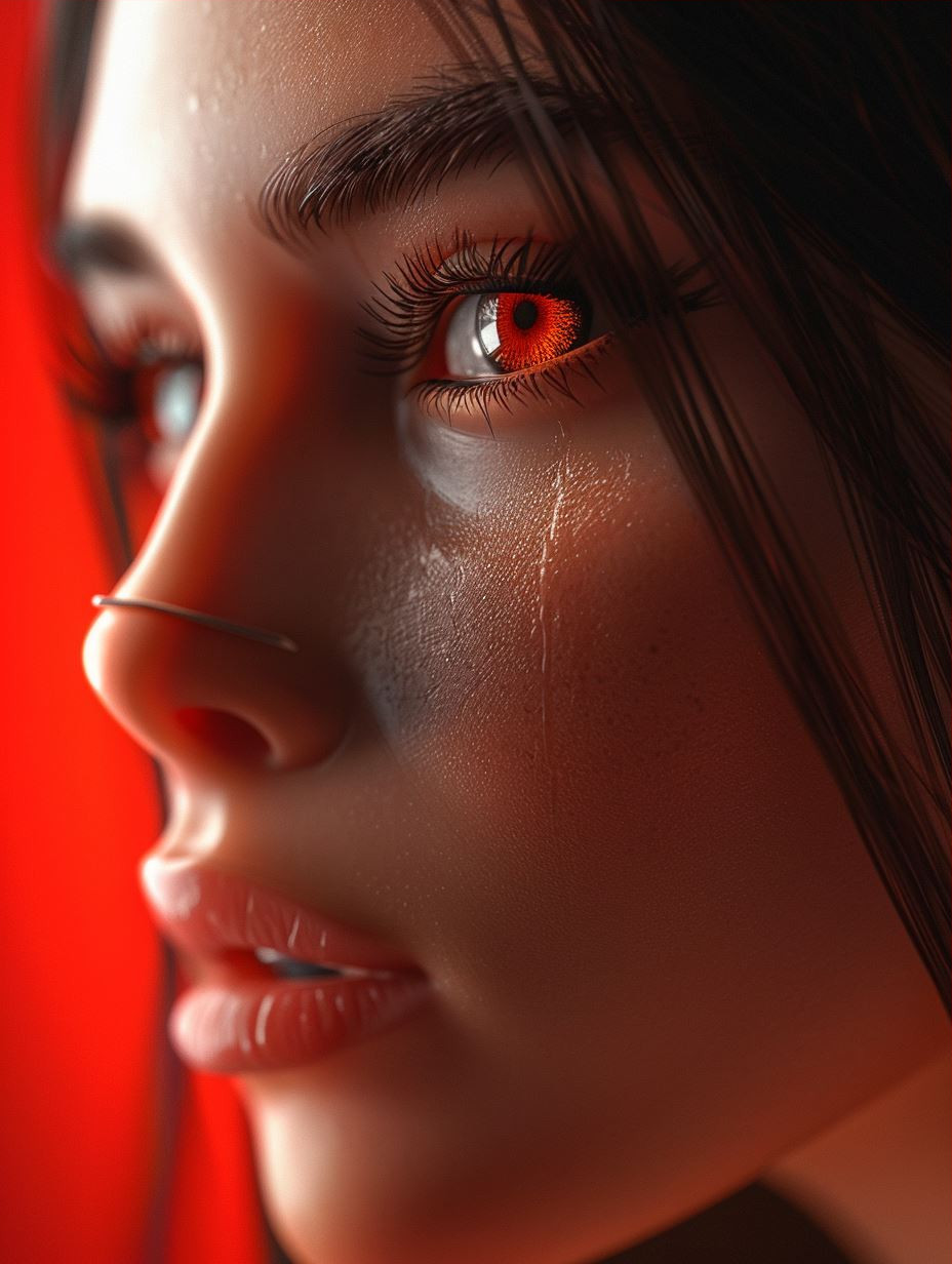 Crimson Glow Ethereal Portraits - Image 3