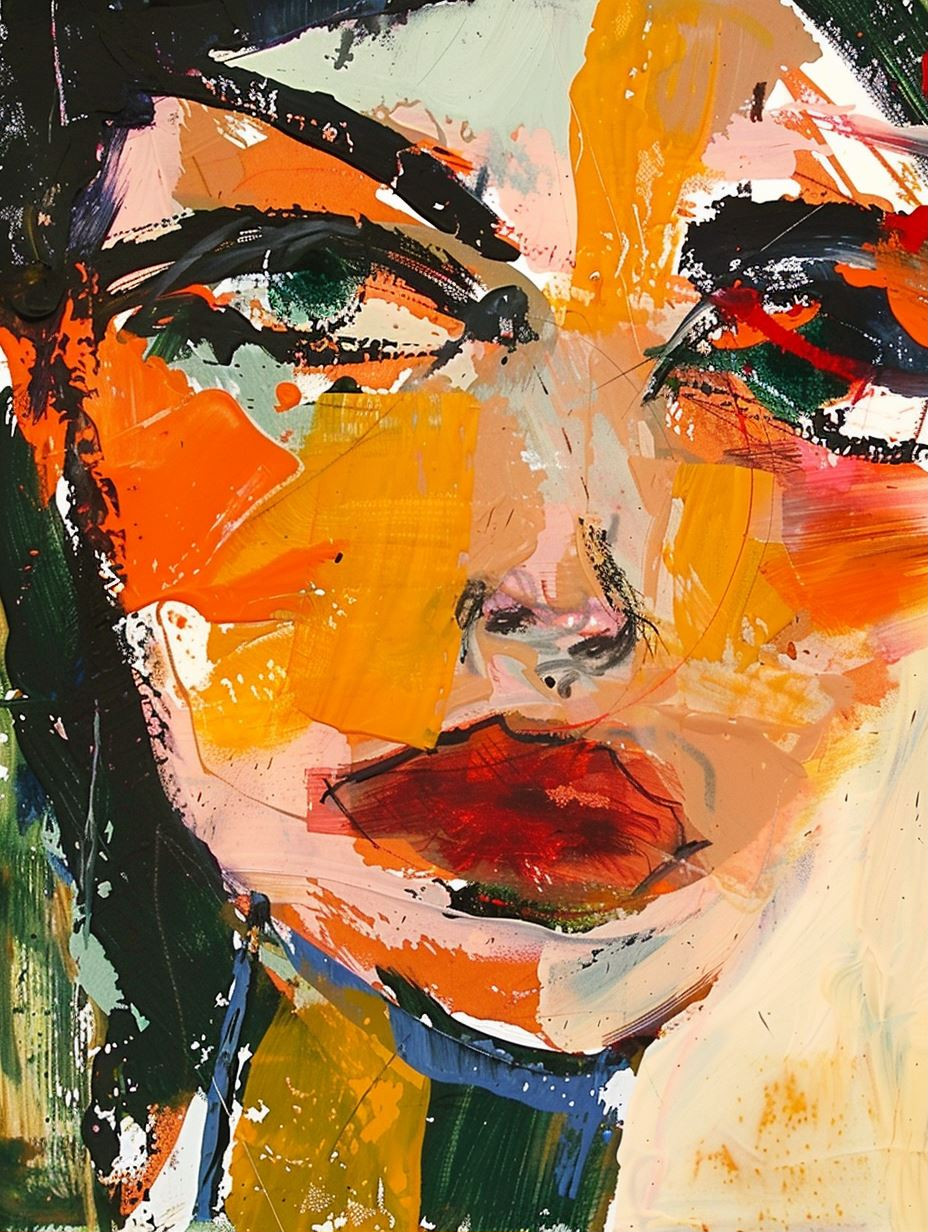 Abstract Expressionist Fragmented Portrait