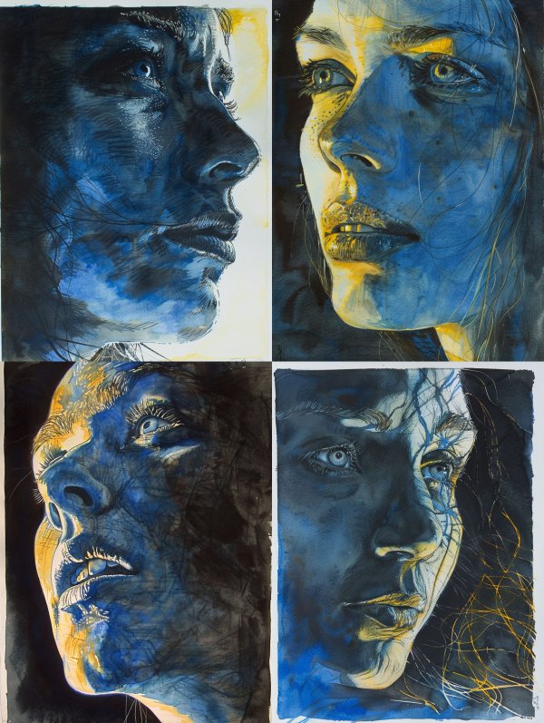Azure Echoes of a Divided Soul