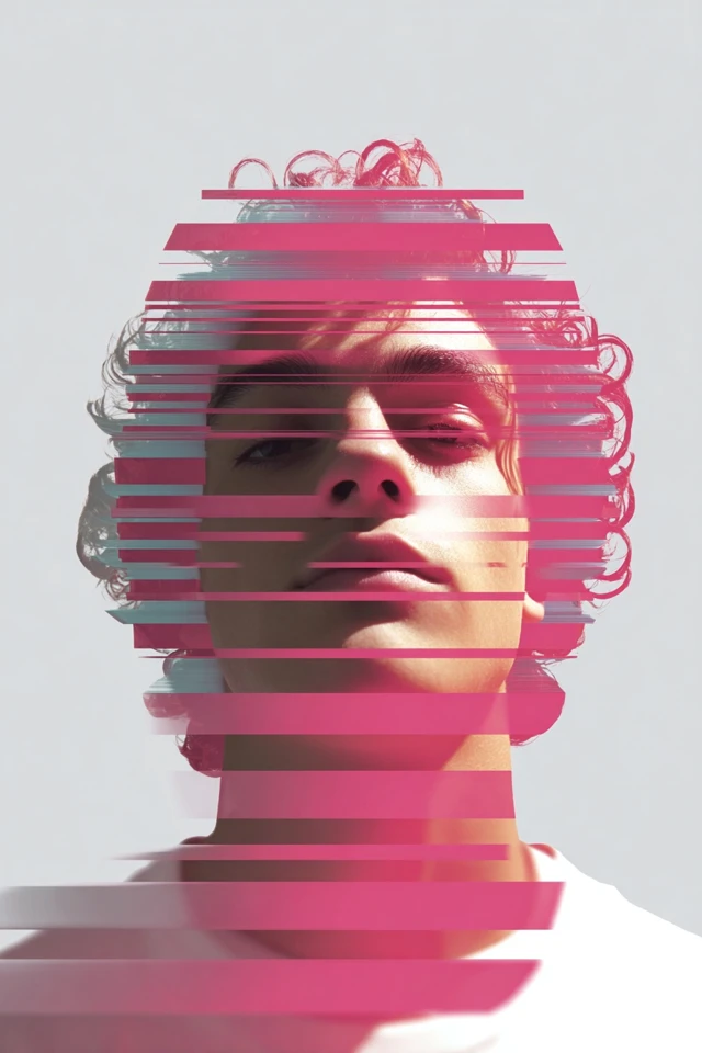 Neon Glitch Portrait - Image 1