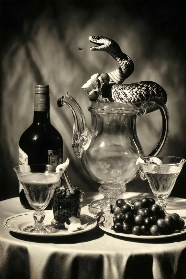 Noir Elegance and Surrealist Dreams - Image 3