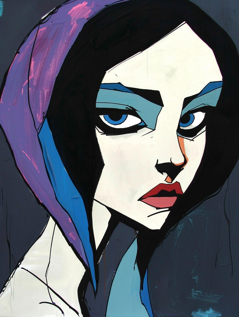 Angular Neo-Noir Stylized Portrait - Image 3