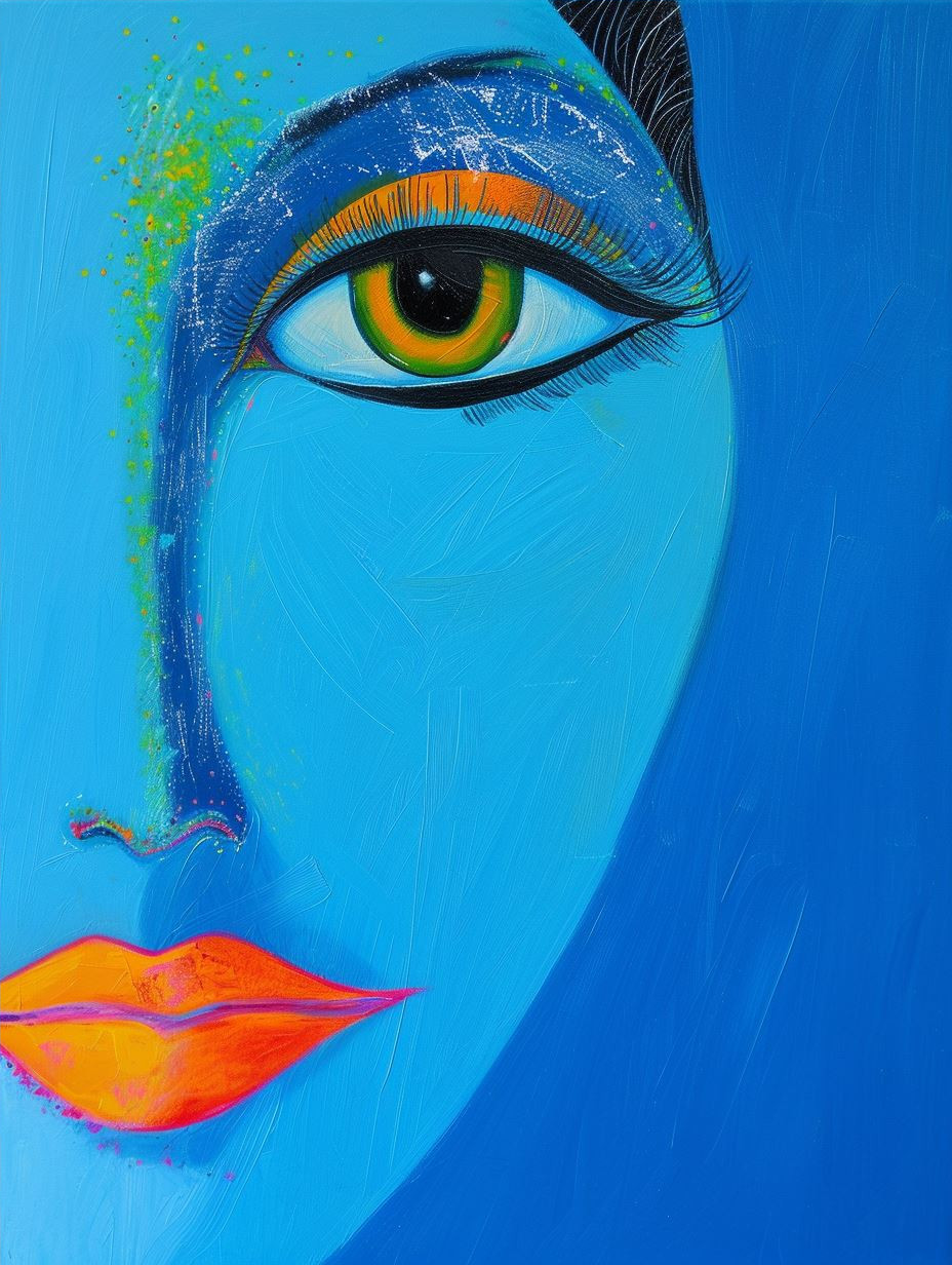 Fragmented Blue Surrealist Portraits - Image 4