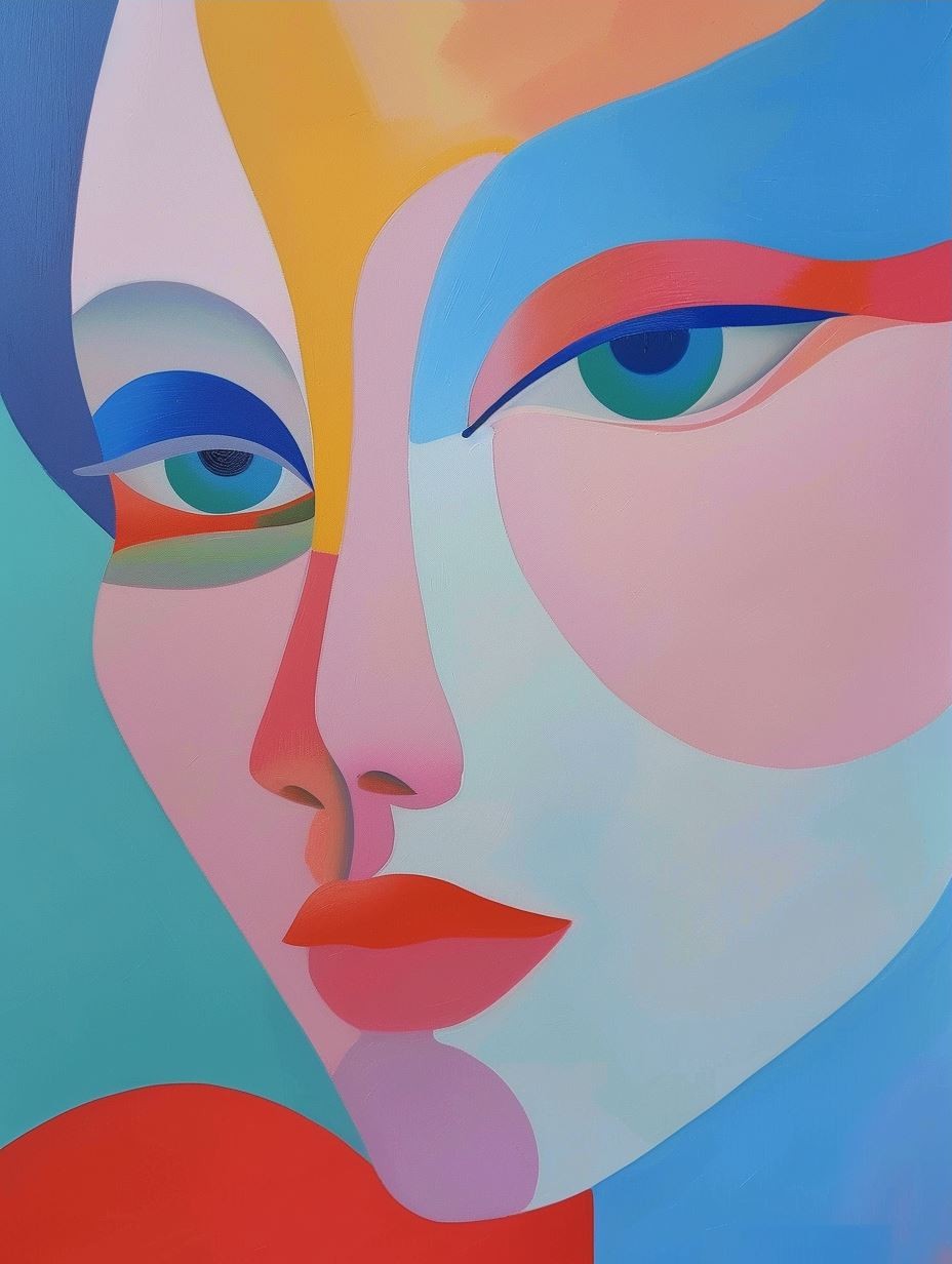 Abstract Pastel Portrait Harmony - Image 3