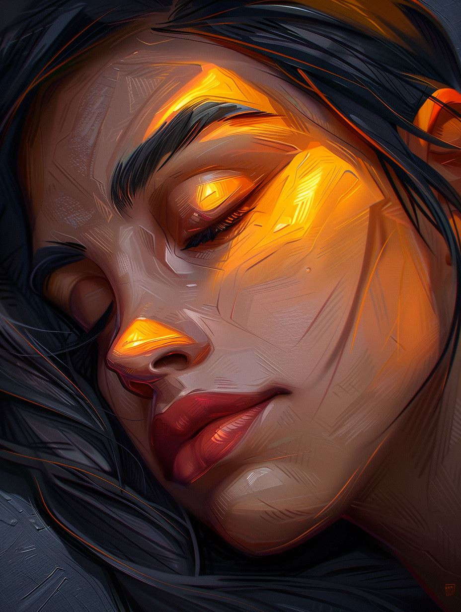 Glowing Amber Ethereal Portraits - Image 2