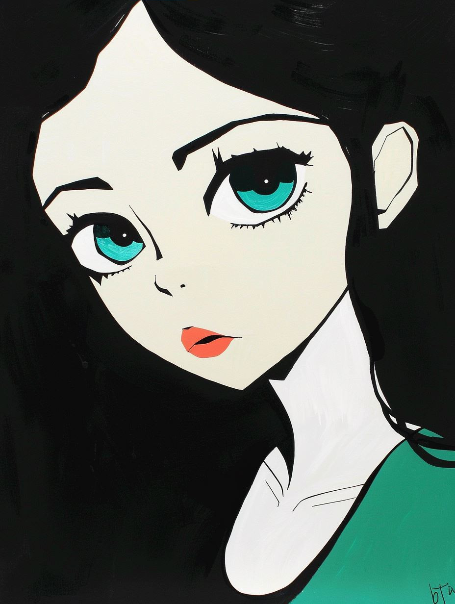 Emerald Gaze Stylized Portrait - Image 4