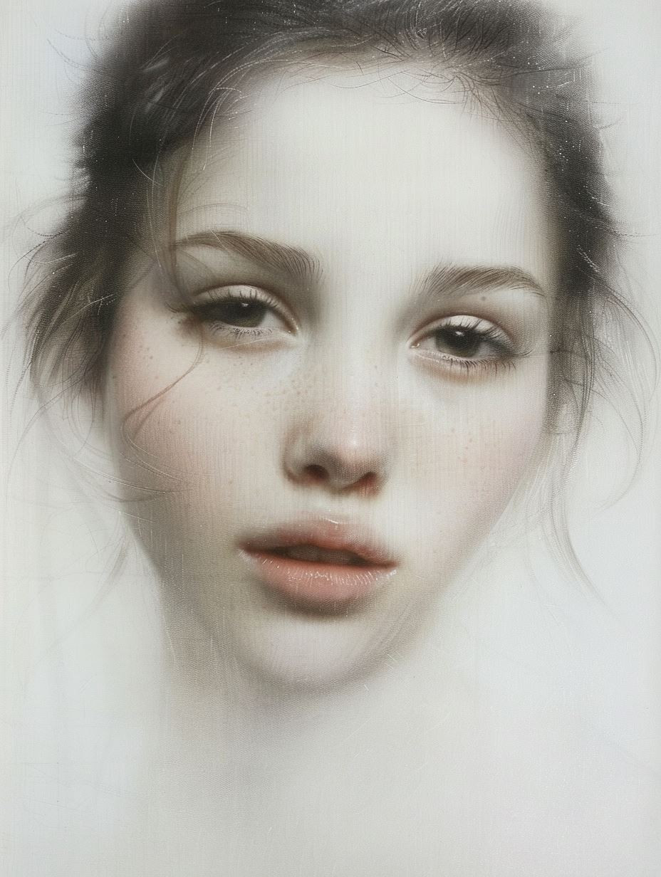 Ethereal Gazes in Soft Charcoal - Image 1